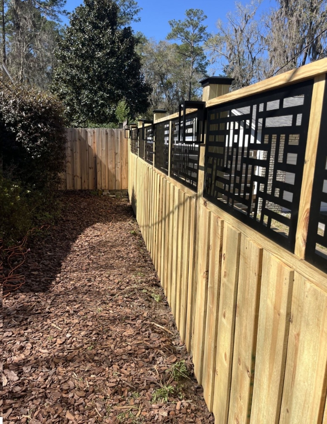 Decorative fence with lattice panels