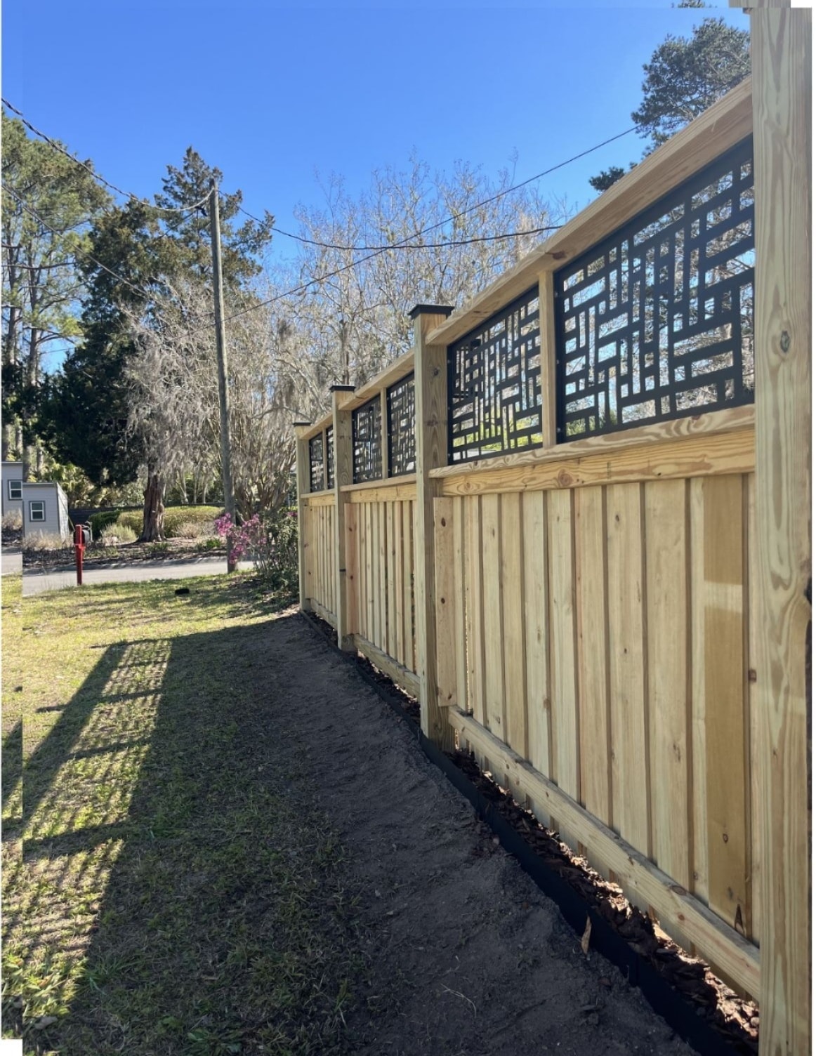 Decorative fence side view